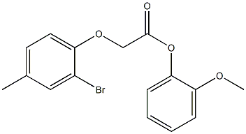 2-methoxyphenyl 2-(2-bromo-4-methylphenoxy)acetate Struktur