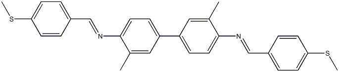 N-[3,3'-dimethyl-4'-({(E)-[4-(methylsulfanyl)phenyl]methylidene}amino)[1,1'-biphenyl]-4-yl]-N-{(E)-[4-(methylsulfanyl)phenyl]methylidene}amine Struktur