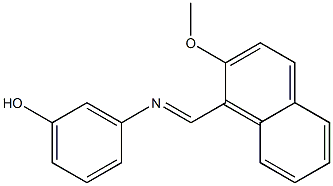 3-{[(E)-(2-methoxy-1-naphthyl)methylidene]amino}phenol Struktur