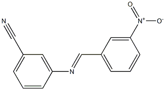 3-{[(E)-(3-nitrophenyl)methylidene]amino}benzonitrile Struktur