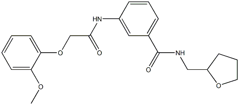 3-{[2-(2-methoxyphenoxy)acetyl]amino}-N-(tetrahydro-2-furanylmethyl)benzamide Struktur