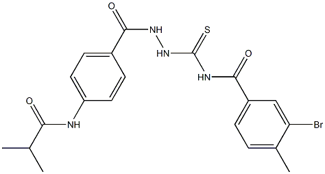 3-bromo-N-({2-[4-(isobutyrylamino)benzoyl]hydrazino}carbothioyl)-4-methylbenzamide Struktur