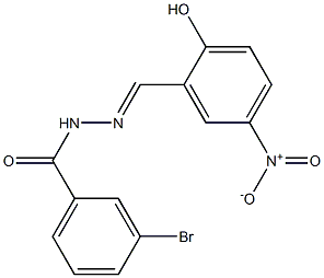 3-bromo-N'-[(E)-(2-hydroxy-5-nitrophenyl)methylidene]benzohydrazide Struktur