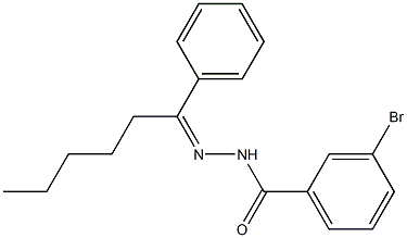 3-bromo-N'-[(Z)-1-phenylhexylidene]benzohydrazide Struktur