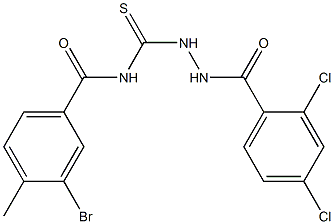 3-bromo-N-{[2-(2,4-dichlorobenzoyl)hydrazino]carbothioyl}-4-methylbenzamide Struktur