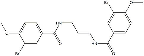 3-bromo-N-{3-[(3-bromo-4-methoxybenzoyl)amino]propyl}-4-methoxybenzamide Struktur