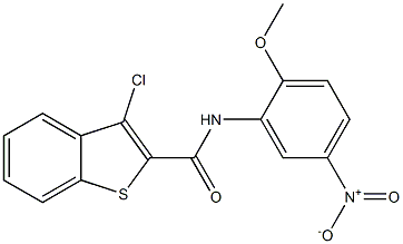 3-chloro-N-(2-methoxy-5-nitrophenyl)-1-benzothiophene-2-carboxamide Struktur