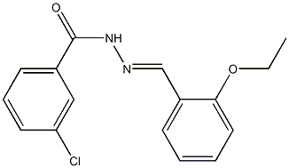 3-chloro-N'-[(E)-(2-ethoxyphenyl)methylidene]benzohydrazide Struktur