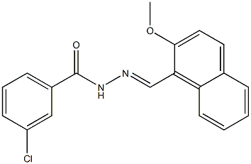 3-chloro-N'-[(E)-(2-methoxy-1-naphthyl)methylidene]benzohydrazide Struktur