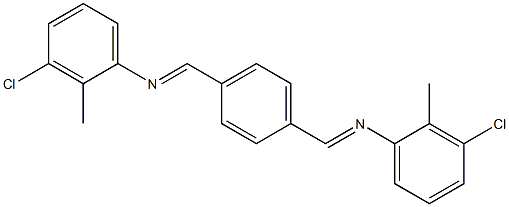 N-(3-chloro-2-methylphenyl)-N-[(E)-(4-{[(3-chloro-2-methylphenyl)imino]methyl}phenyl)methylidene]amine Struktur