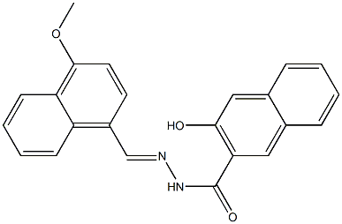 3-hydroxy-N'-[(E)-(4-methoxy-1-naphthyl)methylidene]-2-naphthohydrazide Struktur