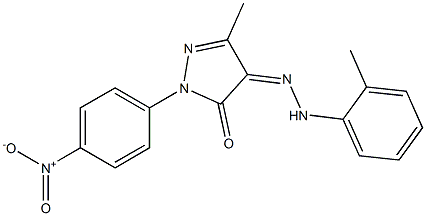 3-methyl-1-(4-nitrophenyl)-1H-pyrazole-4,5-dione 4-[N-(2-methylphenyl)hydrazone] Struktur