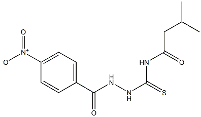 3-methyl-N-{[2-(4-nitrobenzoyl)hydrazino]carbothioyl}butanamide Struktur