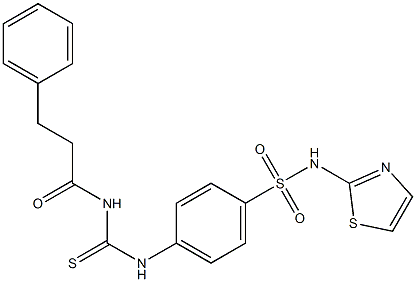 4-({[(3-phenylpropanoyl)amino]carbothioyl}amino)-N-(1,3-thiazol-2-yl)benzenesulfonamide Struktur