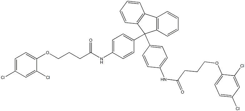 4-(2,4-dichlorophenoxy)-N-{4-[9-(4-{[4-(2,4-dichlorophenoxy)butanoyl]amino}phenyl)-9H-fluoren-9-yl]phenyl}butanamide Struktur