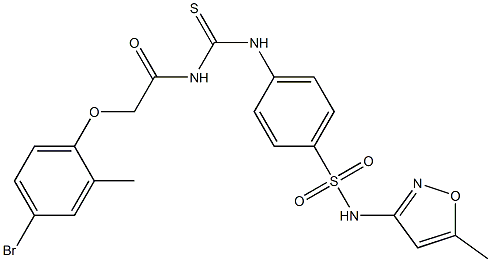 4-[({[2-(4-bromo-2-methylphenoxy)acetyl]amino}carbothioyl)amino]-N-(5-methyl-3-isoxazolyl)benzenesulfonamide Struktur