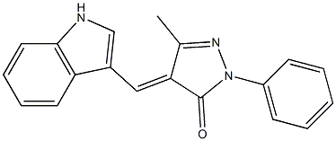 4-[(E)-1H-indol-3-ylmethylidene]-5-methyl-2-phenyl-2,4-dihydro-3H-pyrazol-3-one Struktur