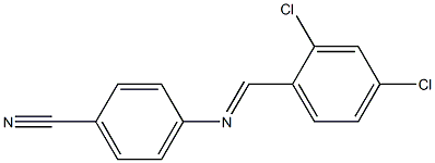 4-{[(E)-(2,4-dichlorophenyl)methylidene]amino}benzonitrile Struktur