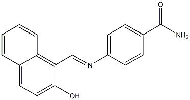 4-{[(E)-(2-hydroxy-1-naphthyl)methylidene]amino}benzamide Struktur