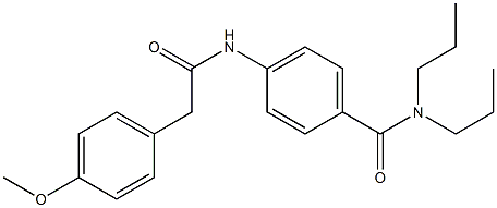 4-{[2-(4-methoxyphenyl)acetyl]amino}-N,N-dipropylbenzamide Struktur