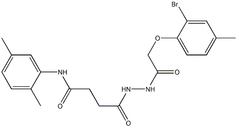 4-{2-[2-(2-bromo-4-methylphenoxy)acetyl]hydrazino}-N-(2,5-dimethylphenyl)-4-oxobutanamide Struktur