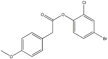 4-bromo-2-chlorophenyl 2-(4-methoxyphenyl)acetate Struktur