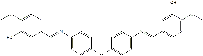 5-({[4-(4-{[(E)-(3-hydroxy-4-methoxyphenyl)methylidene]amino}benzyl)phenyl]imino}methyl)-2-methoxyphenol Struktur