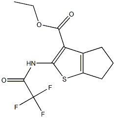 ethyl 2-[(2,2,2-trifluoroacetyl)amino]-5,6-dihydro-4H-cyclopenta[b]thiophene-3-carboxylate Struktur