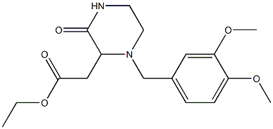 ethyl 2-[1-(3,4-dimethoxybenzyl)-3-oxo-2-piperazinyl]acetate Struktur