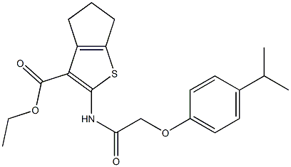 ethyl 2-{[2-(4-isopropylphenoxy)acetyl]amino}-5,6-dihydro-4H-cyclopenta[b]thiophene-3-carboxylate Struktur