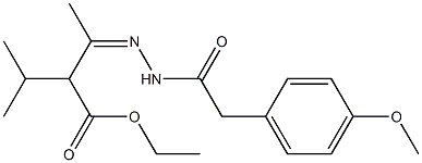 ethyl 2-isopropyl-3-{(Z)-2-[2-(4-methoxyphenyl)acetyl]hydrazono}butanoate Struktur