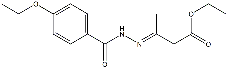 ethyl 3-[(E)-2-(4-ethoxybenzoyl)hydrazono]butanoate Struktur