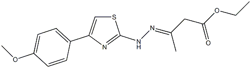 ethyl 3-{(E)-2-[4-(4-methoxyphenyl)-1,3-thiazol-2-yl]hydrazono}butanoate Struktur