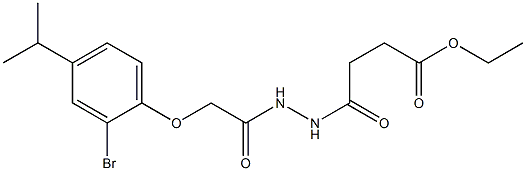 ethyl 4-{2-[2-(2-bromo-4-isopropylphenoxy)acetyl]hydrazino}-4-oxobutanoate Struktur