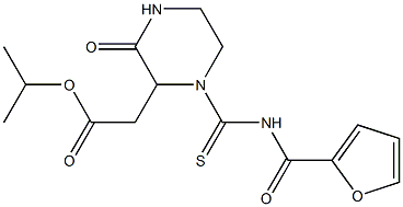 isopropyl 2-{1-[(2-furoylamino)carbothioyl]-3-oxo-2-piperazinyl}acetate Struktur