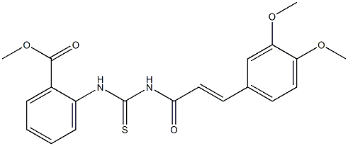 methyl 2-[({[(E)-3-(3,4-dimethoxyphenyl)-2-propenoyl]amino}carbothioyl)amino]benzoate Struktur