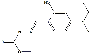 methyl 2-{(E)-[4-(diethylamino)-2-hydroxyphenyl]methylidene}-1-hydrazinecarboxylate Struktur