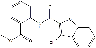 methyl 2-{[(3-chloro-1-benzothiophen-2-yl)carbonyl]amino}benzoate Struktur