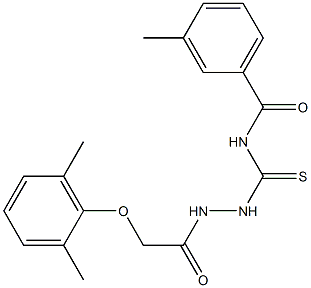 N-({2-[2-(2,6-dimethylphenoxy)acetyl]hydrazino}carbothioyl)-3-methylbenzamide Struktur