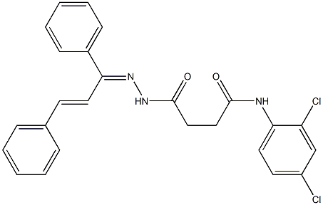 N-(2,4-dichlorophenyl)-4-{2-[(Z,2E)-1,3-diphenyl-2-propenylidene]hydrazino}-4-oxobutanamide Struktur