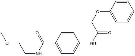 N-(2-methoxyethyl)-4-[(2-phenoxyacetyl)amino]benzamide Struktur