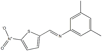 3,5-dimethyl-N-[(E)-(5-nitro-2-thienyl)methylidene]aniline Struktur