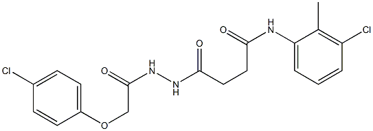 N-(3-chloro-2-methylphenyl)-4-{2-[2-(4-chlorophenoxy)acetyl]hydrazino}-4-oxobutanamide Struktur