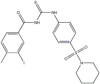 N-(3-iodo-4-methylbenzoyl)-N'-[4-(1-piperidinylsulfonyl)phenyl]thiourea Struktur