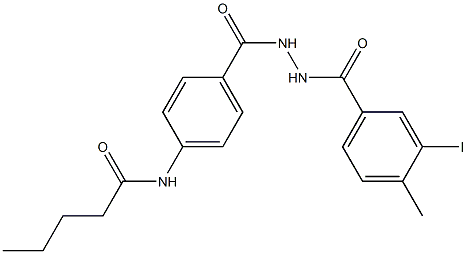 N-(4-{[2-(3-iodo-4-methylbenzoyl)hydrazino]carbonyl}phenyl)pentanamide Struktur