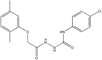 N-(4-chlorophenyl)-2-[2-(2,5-dimethylphenoxy)acetyl]-1-hydrazinecarboxamide Struktur