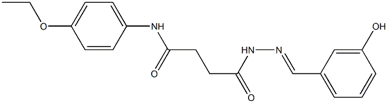 N-(4-ethoxyphenyl)-4-{2-[(E)-(3-hydroxyphenyl)methylidene]hydrazino}-4-oxobutanamide Struktur