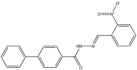 N'-[(E)-(2-nitrophenyl)methylidene][1,1'-biphenyl]-4-carbohydrazide Struktur