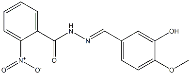 N'-[(E)-(3-hydroxy-4-methoxyphenyl)methylidene]-2-nitrobenzohydrazide Struktur