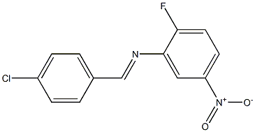 N-[(E)-(4-chlorophenyl)methylidene]-N-(2-fluoro-5-nitrophenyl)amine Struktur